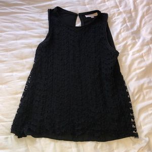 LOFT lace black tank top